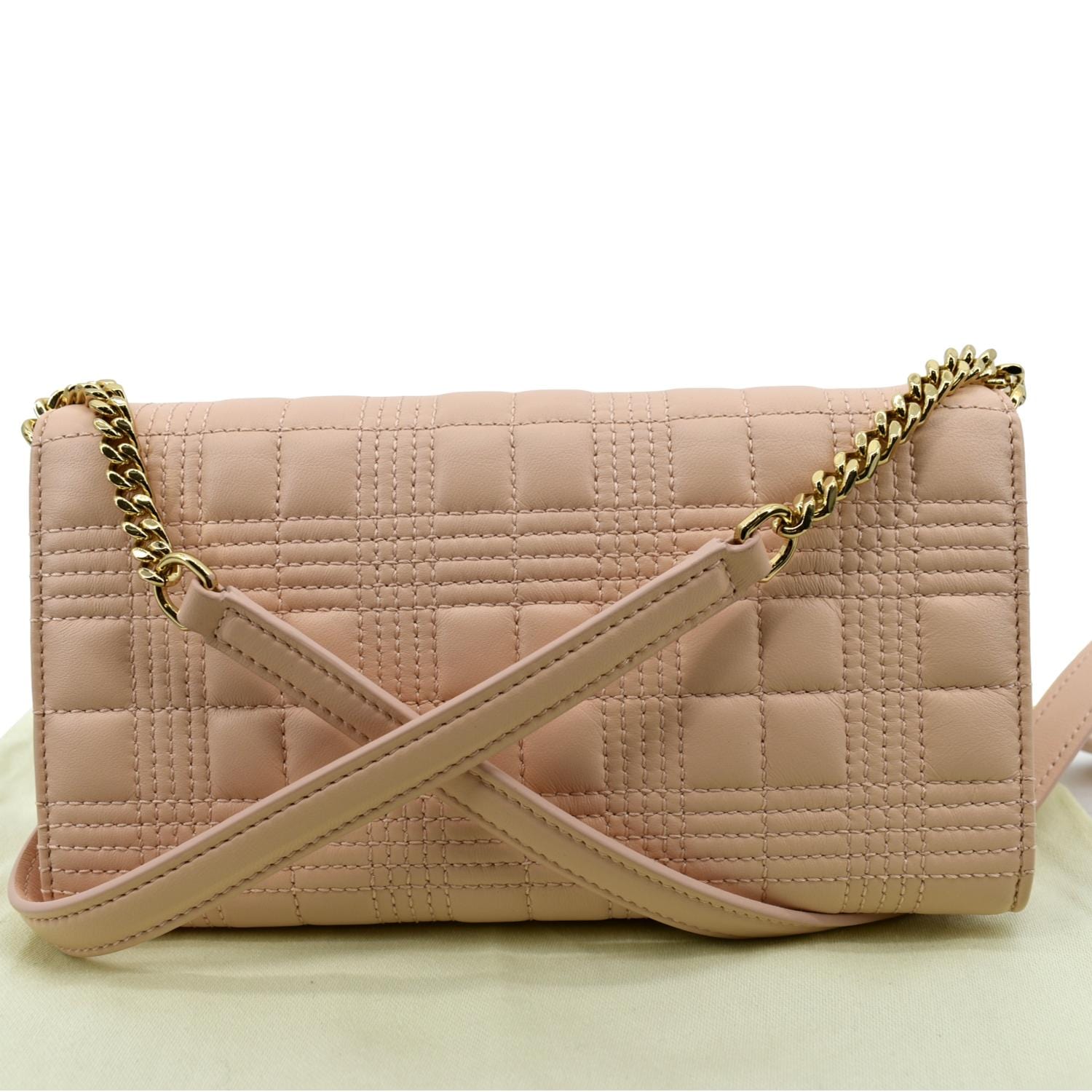 Burberry Outlet: Lola bag in quilted leather - Beige