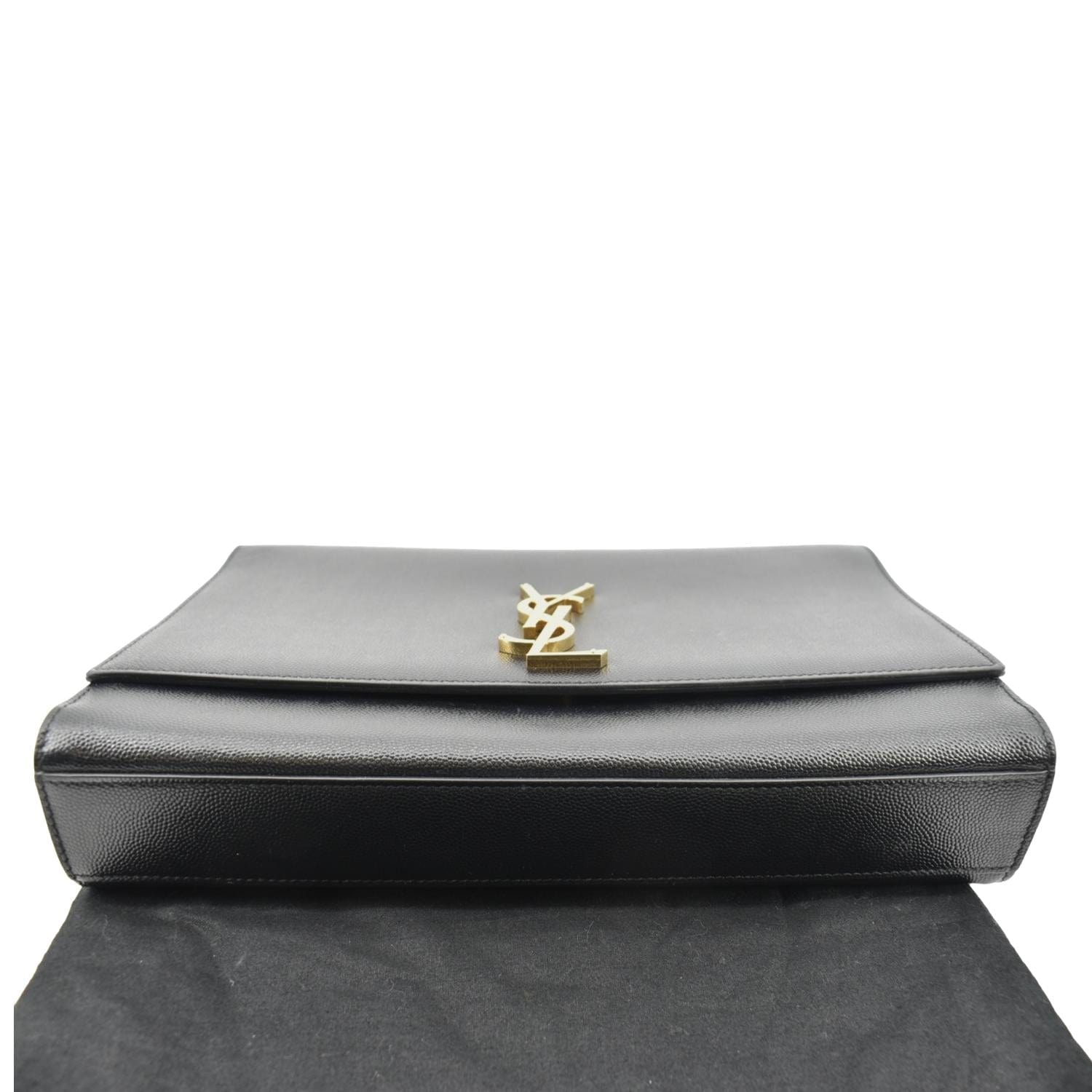 Saint Laurent Kate Monogram Leather Clutch Bag in Black
