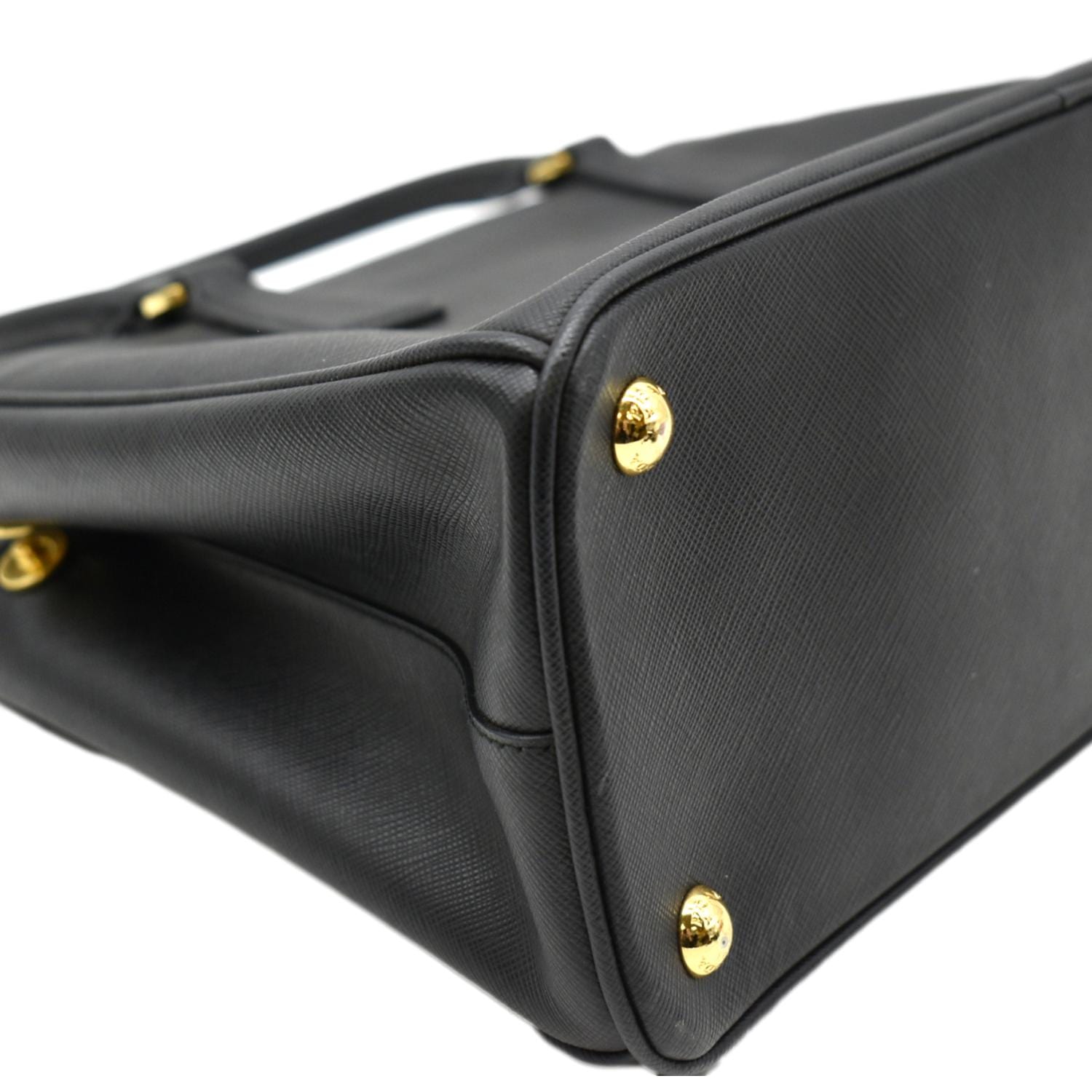 Prada Galleria Saffiano Leather Double Zip Bag, * Small *, Black