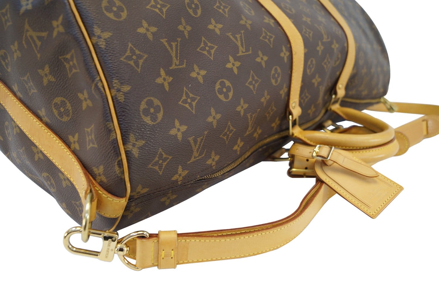 Louis Vuitton Monogram Keepall Bandouliere 60 Leather Brown Boston Bag 545