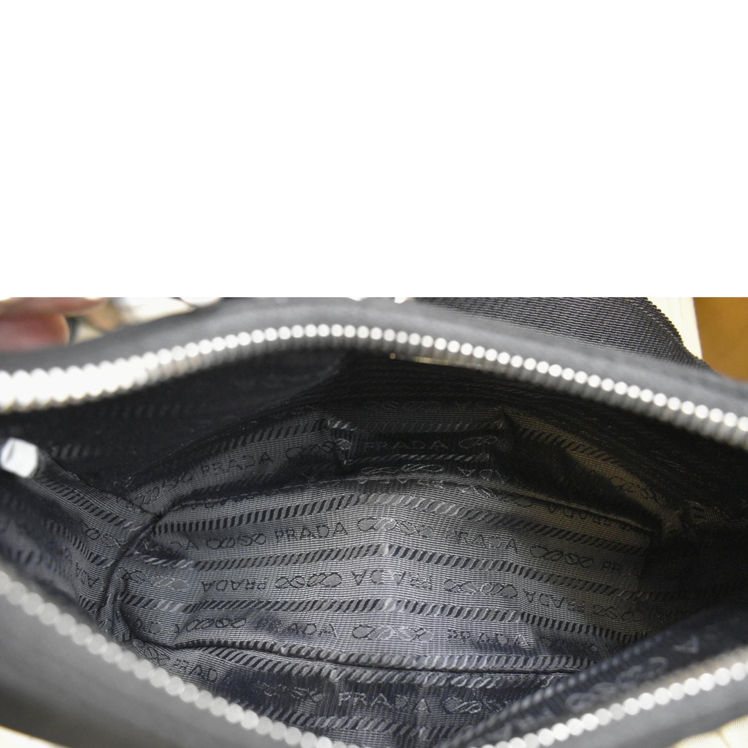 Re Nylon Leather Trimmed Travel Bag in Black - Prada
