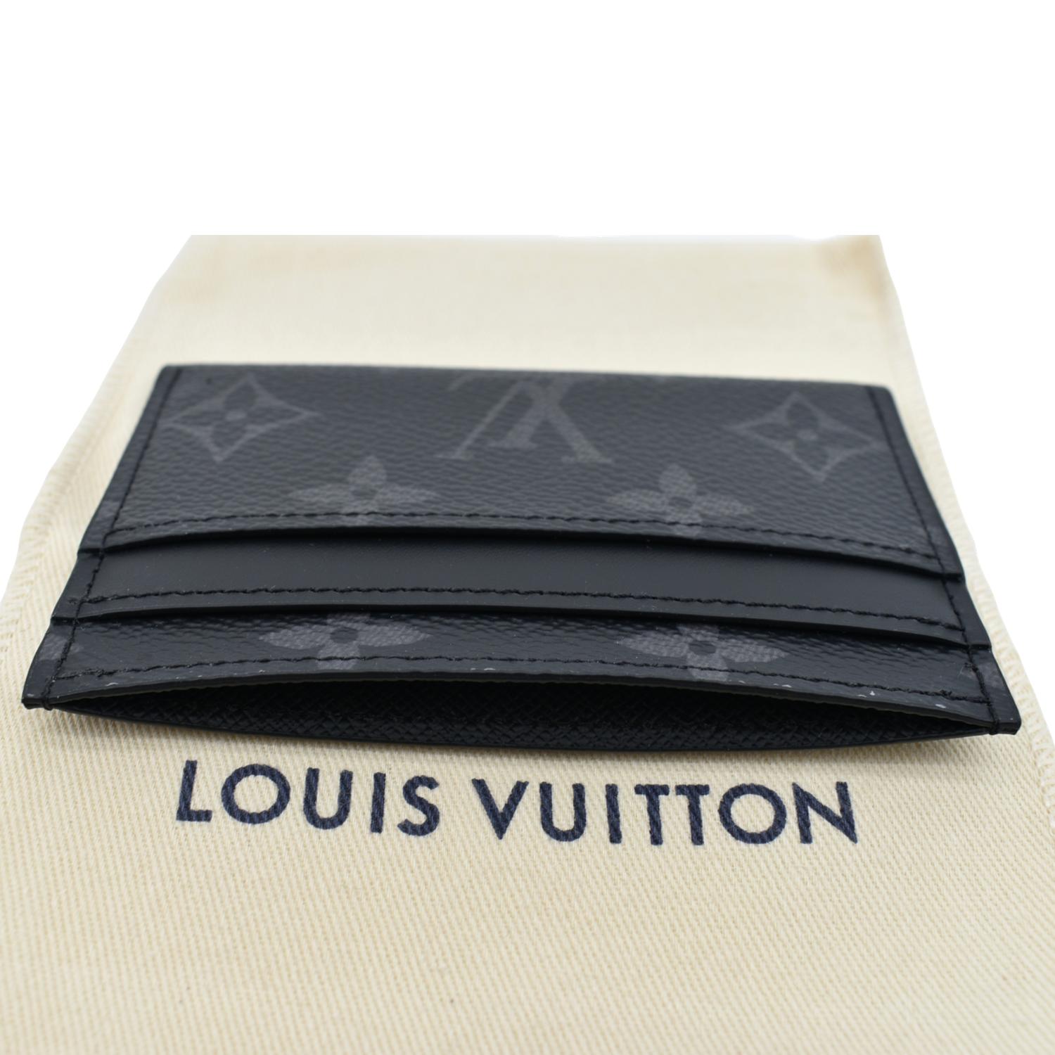 Louis Vuitton Double Card Holder Black Monogram Eclipse