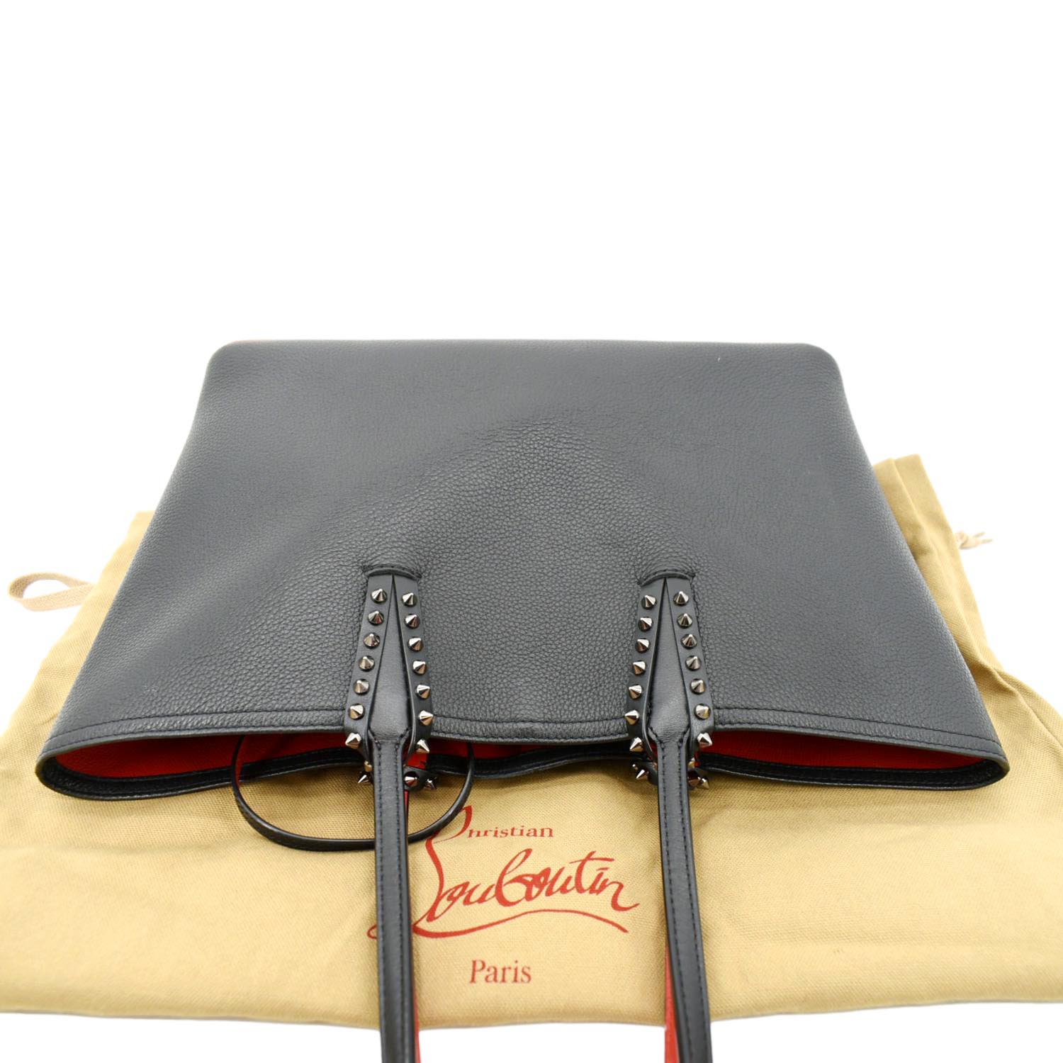 CHRISTIAN LOUBOUTIN Cabata Small Empire Paris Leather Tote Bag Black