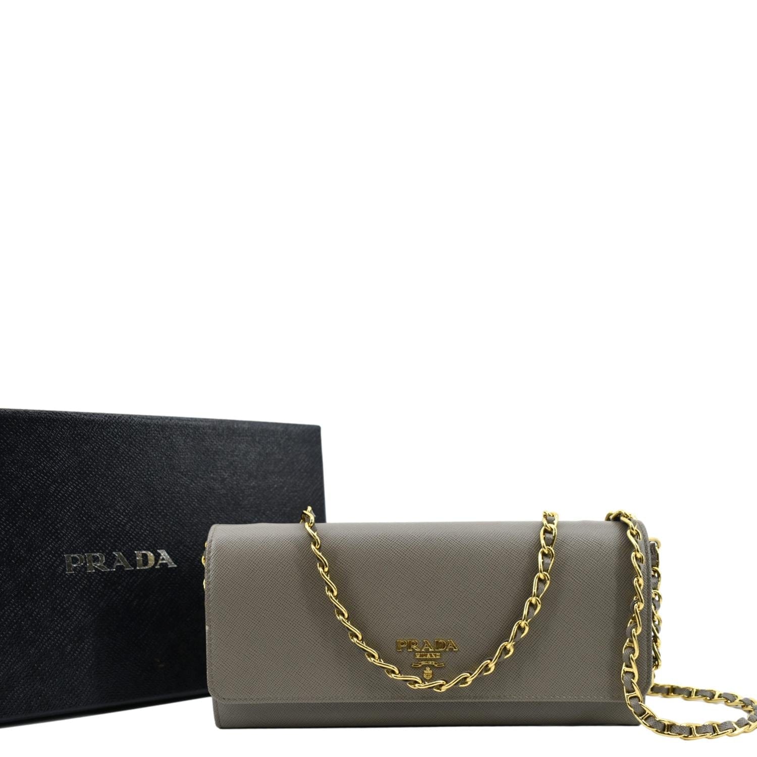 Prada, Bags, Prada Wallet On Chain Saffiano