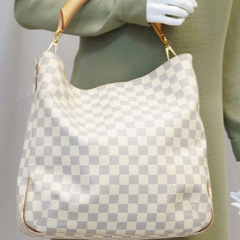 LOUIS VUITTON Damier Azur Soffi White Shoulder Handbag