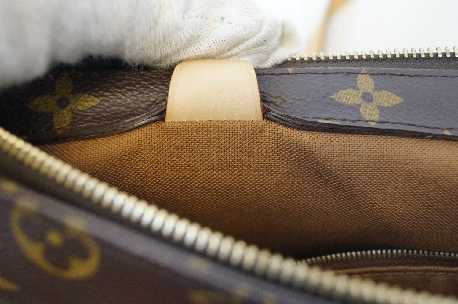 LOUIS VUITTON Brown Monogram Coated Canvas and Vachetta Leather Cabas Piano  at 1stDibs