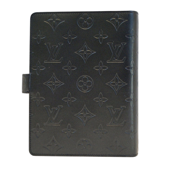 LOUIS VUITTON Monogram Mat Agenda MM Day Planner Cover Black