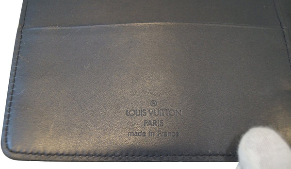 LOUIS VUITTON Monogram Mat Agenda MM Day Planner Cover Black