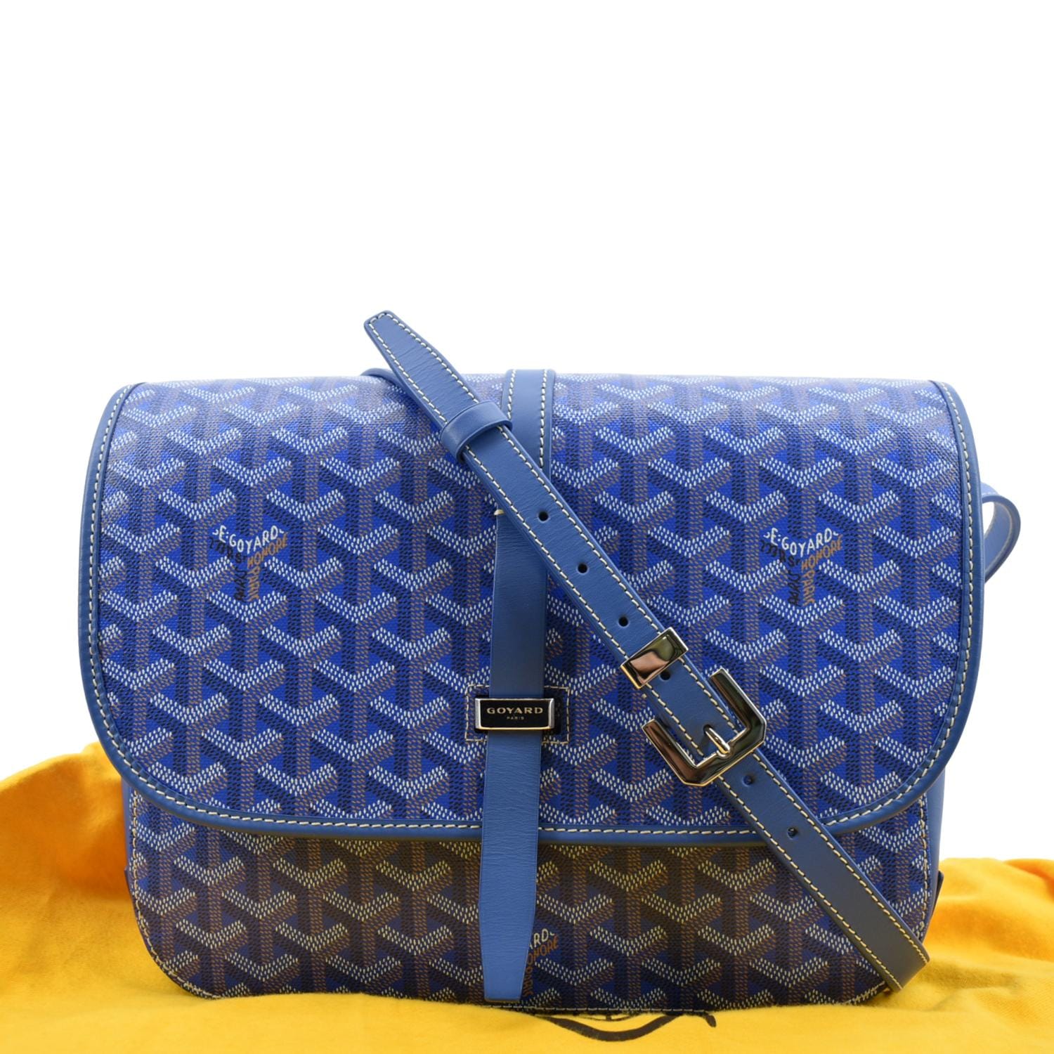 Goyard Goyardine Blue Belvedere PM Crossbody Bag