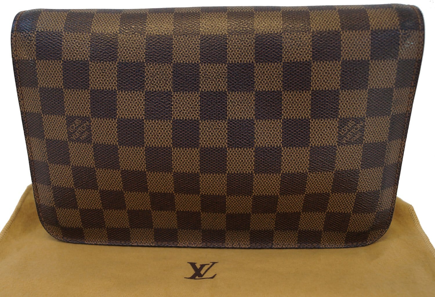 Authentic Louis Vuitton Saint Louis Damier Ebene Leather Clutch