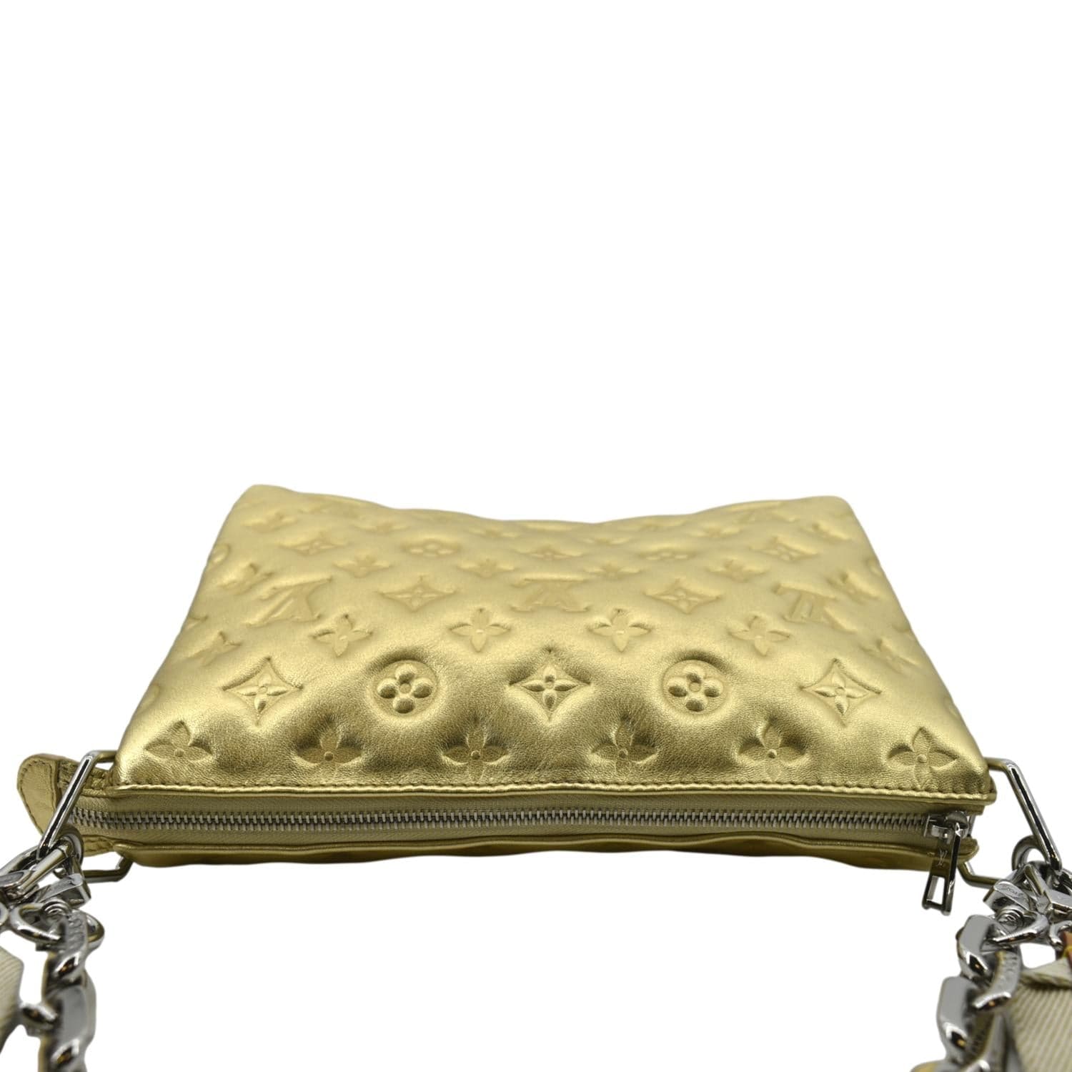 Louis Vuitton Coussin Bag Monogram Embossed Lambskin PM Silver