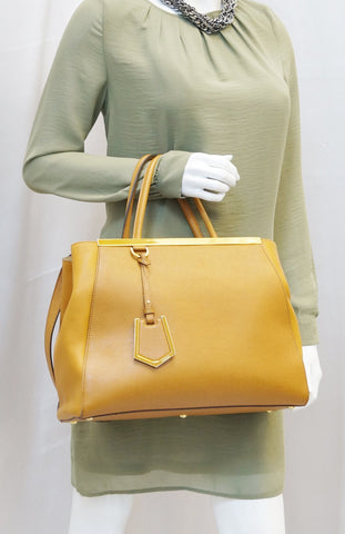 FENDI Tan Leather 2 Jours Shoulder Handbag