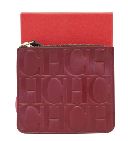 Carolina Herrera Red Leather Wristlet