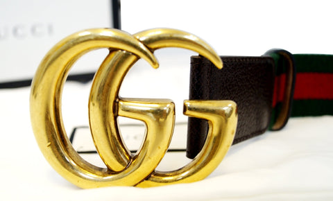 GUCCI Web Belt with Double G buckle 409416