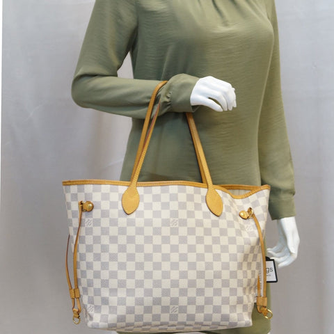 LOUIS VUITTON Neverfull MM Damier Azur  Tote Shoulder Bag