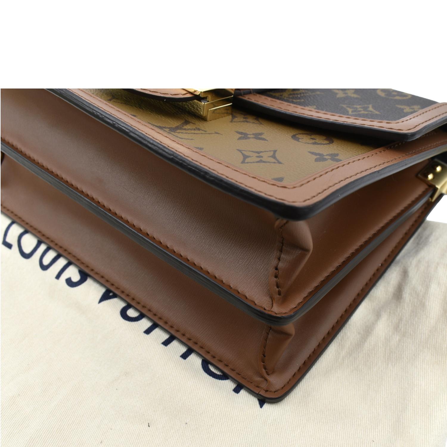 Louis Vuitton Daphne Shoulder Bag MM Brown Leather Monogram