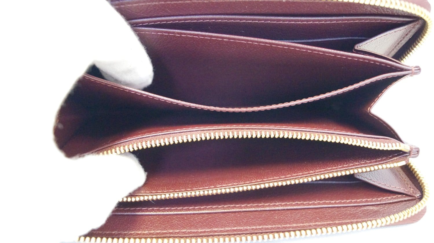 Leather card wallet Louis Vuitton Burgundy in Leather - 35559398