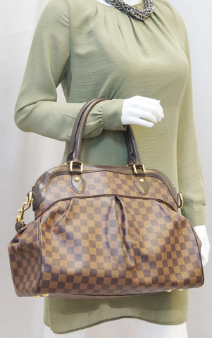 LOUIS VUITTON Damier Ebene Trevi GM 2way Shoulder Handbag