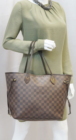 LOUIS VUITTON Damier Ebene Neverfull MM Tote Shoulder Bag