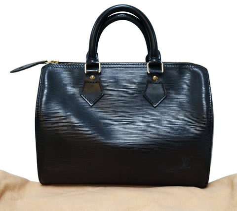 LOUIS VUITTON Black Epi Leather Speedy 25 Handbag