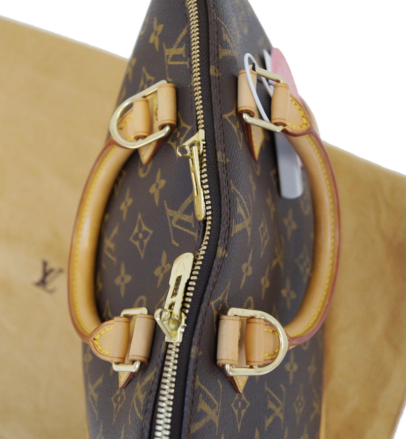 Louis Vuitton Alma MM Monogram LV Satchel Purse Brown Bag Handbag Tote –  brandedmoda