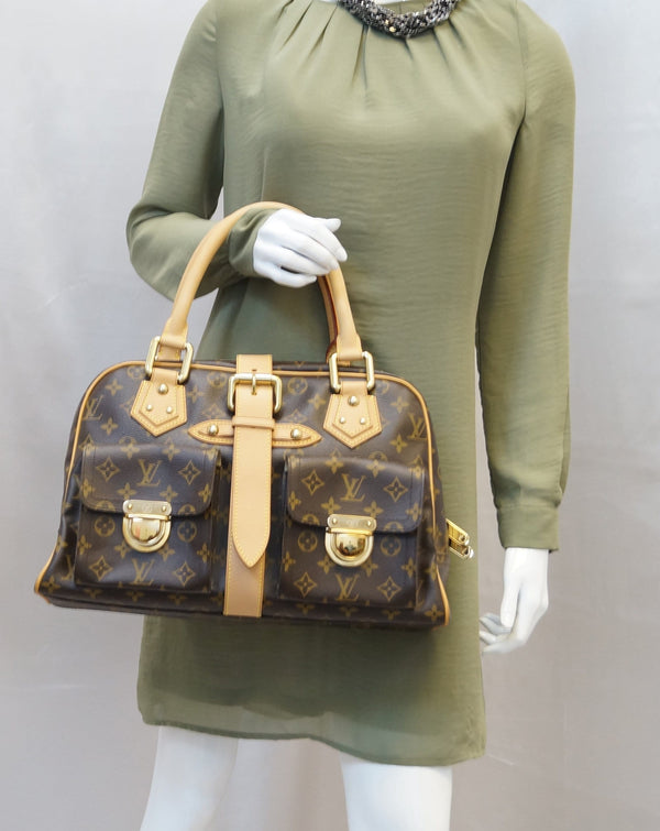 LOUIS VUITTON Manhattan GM Monogram Canvas Brown Satchel Bag