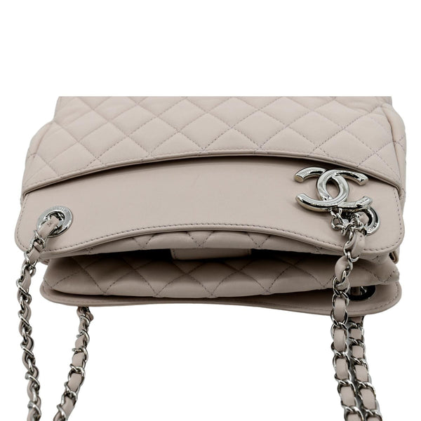 CHANEL CC Quilted Lambskin Leather Shopping Tote Bag Light Pink