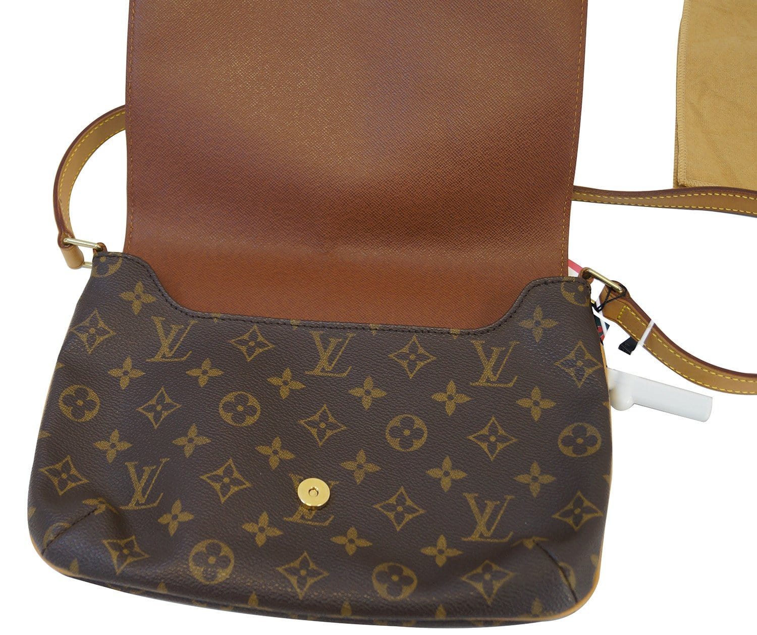 Musette tango cloth handbag Louis Vuitton Brown in Cloth - 25092868