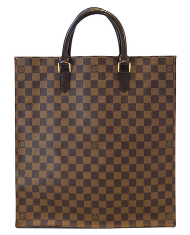 LOUIS VUITTON Sac Plat Damier Ebene Tote Handbag