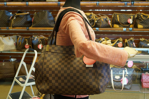 LOUIS VUITTON Damier Ebene Marylebone GM Shoulder Handbag 