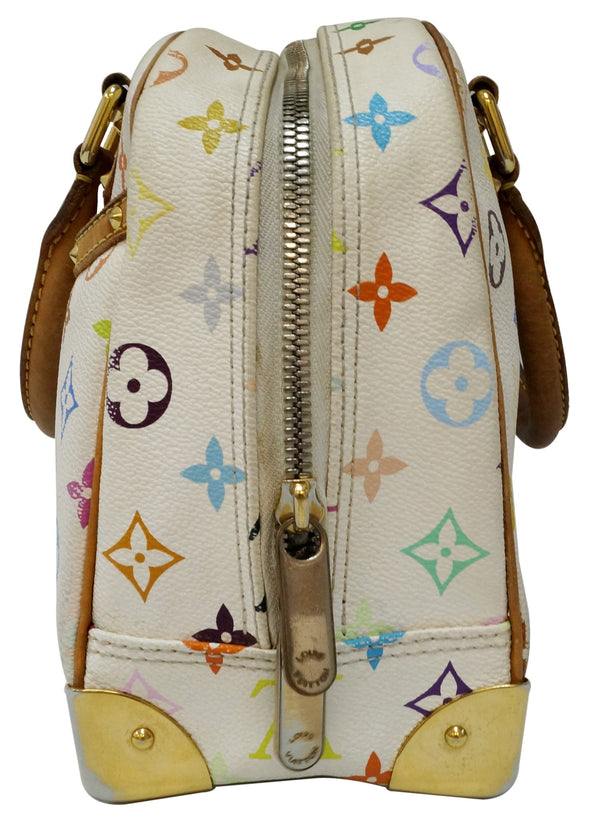 LOUIS VUITTON White Monogram Multicolor Trouville Satchel Bag 