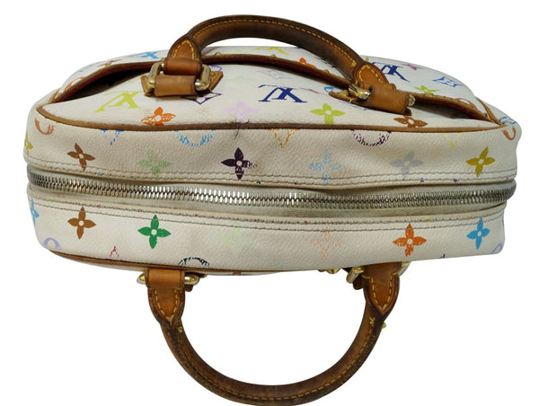 LOUIS VUITTON White Monogram Multicolor Trouville Satchel Bag 