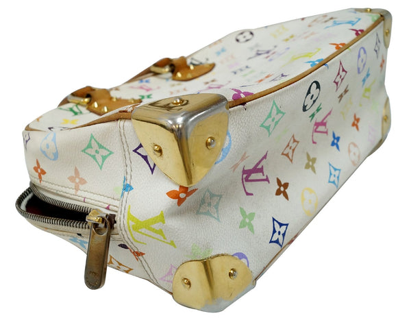 LOUIS VUITTON White Monogram Multicolor Trouville Satchel Bag 