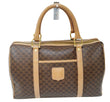 CELINE Macadam Pattern PVC Leather Brown Satchel Bag