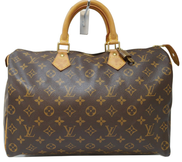 LOUIS VUITTON Monogram Canvas Speedy 35 Satchel Brown Bag