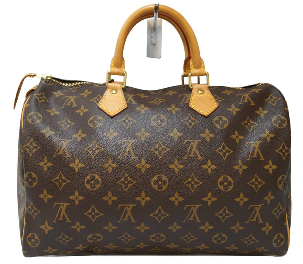 LOUIS VUITTON Monogram Canvas Speedy 35 Satchel Brown Bag