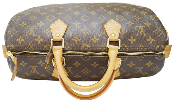 LOUIS VUITTON Monogram Canvas Speedy 35 Satchel Brown Bag