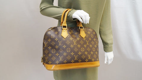 LOUIS VUITTON Monogram Canvas Brown Alma Satchel Bag