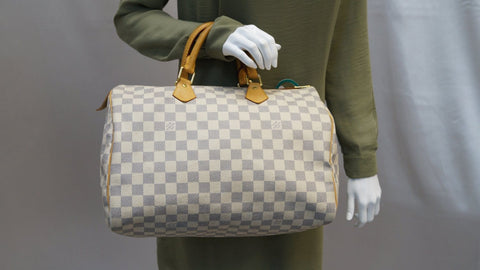 LOUIS VUITTON Damier Azur Speedy 35 Satchel Bag