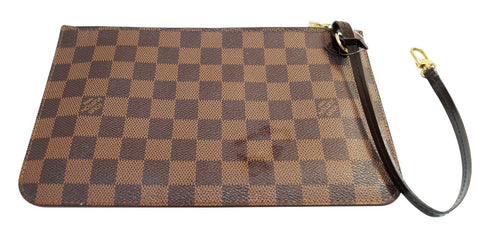 LOUIS VUITTON Damier Ebene Neverfull GM Pochette Wristlet Clutch 