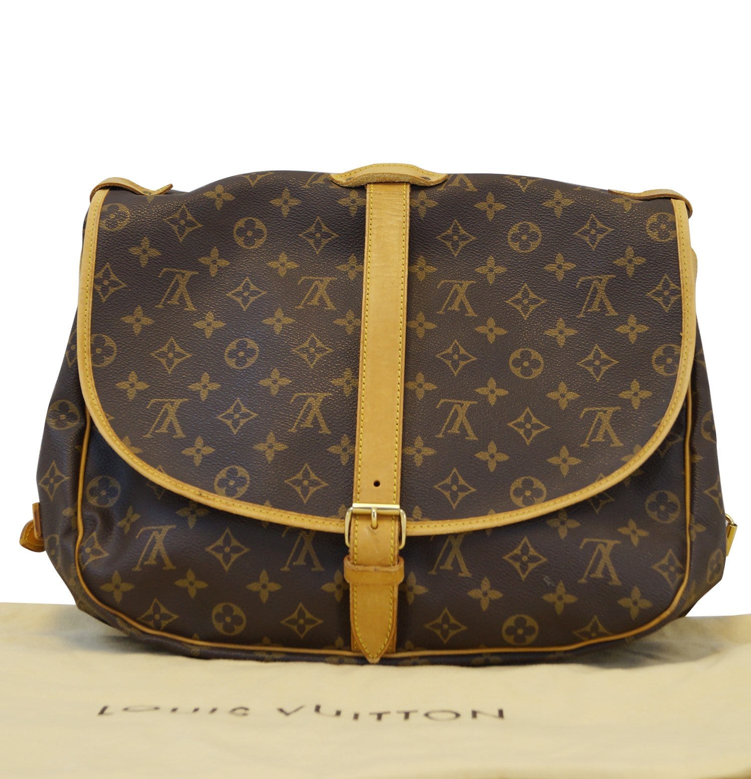Authentic Louis Vuitton Monogram Saumur 35 Shoulder Cross Bag M42254 LV  1198F