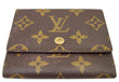 LOUIS VUITTON Monogram Canvas Trifold Wallet Brown 