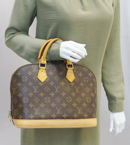 LOUIS VUITTON Monogram Canvas Brown Alma Satchel Bag