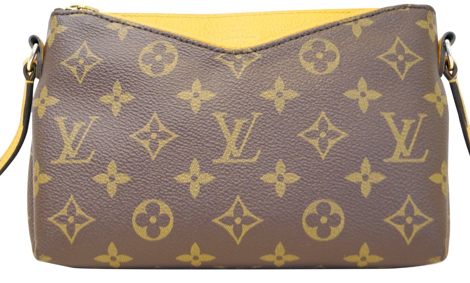 Louis Vuitton Pallas Clutch Monogram Canvas Yellow calf leather