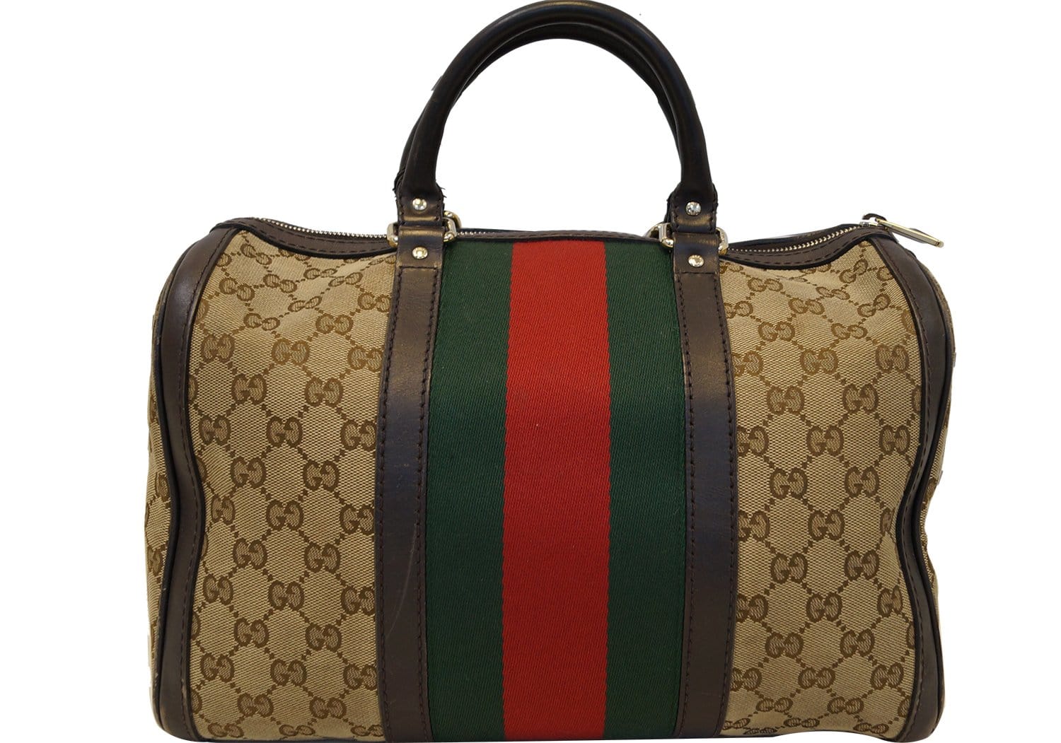 ❤💚REVEAL - Gucci Vintage Web Boston Bag 