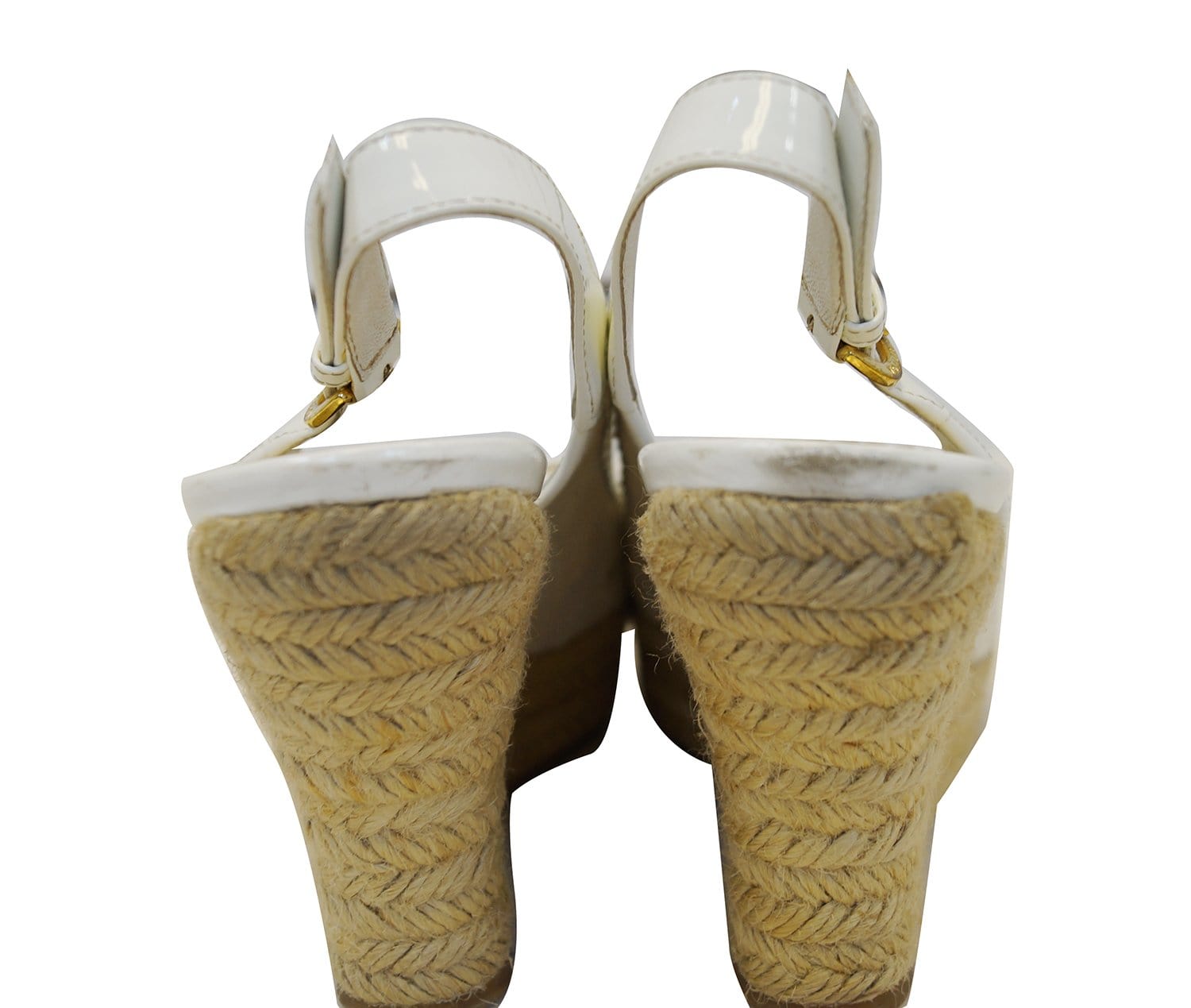 Louis Vuitton Monogram Denim Espadrille Wedge Slingback Sandals