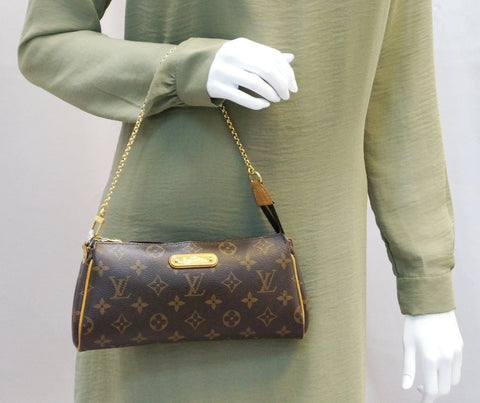 LOUIS VUITTON Monogram Canvas Pochette Eva Clutch Crossbody Bag