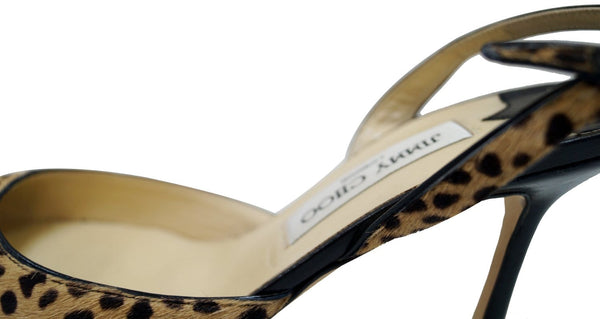 JIMMY CHOO Agnes Leopard Print Pointed Toe Shoes