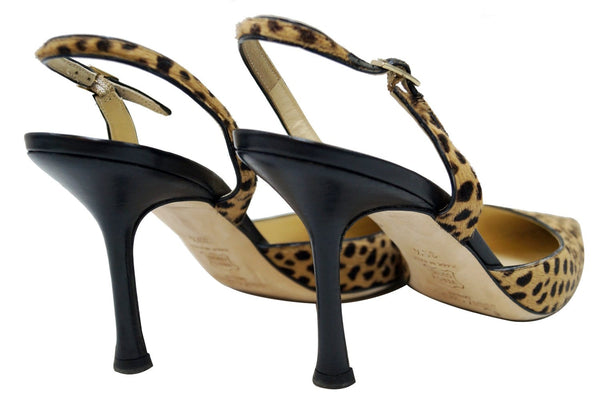 JIMMY CHOO Agnes Leopard Print Pointed Toe Shoes