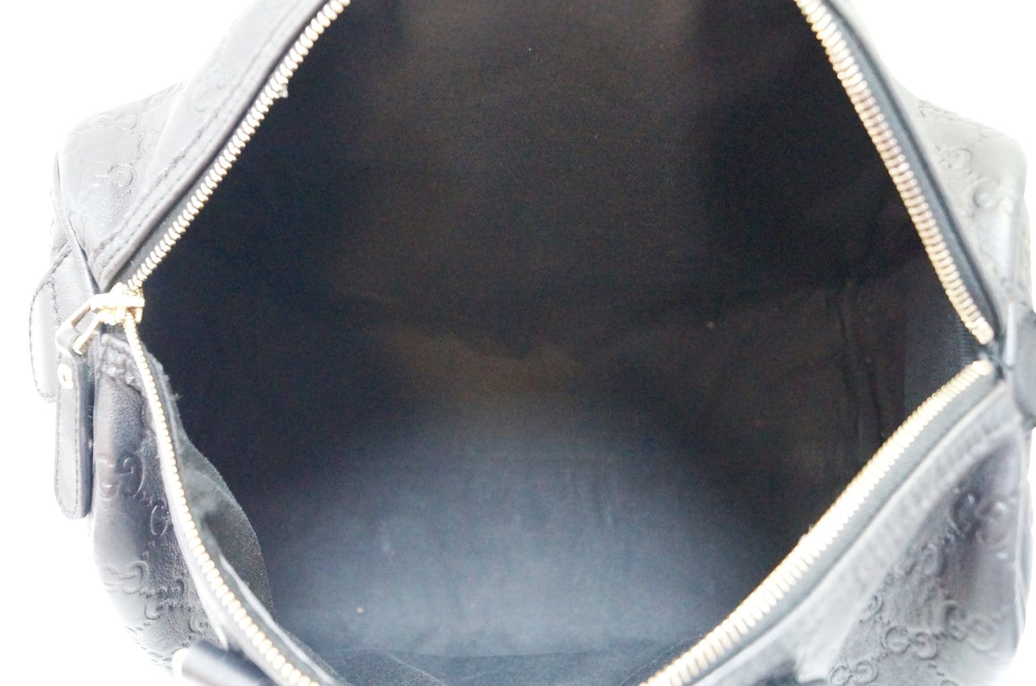 Gucci Microguccissima GG Black Leather Embossed Boston Bag